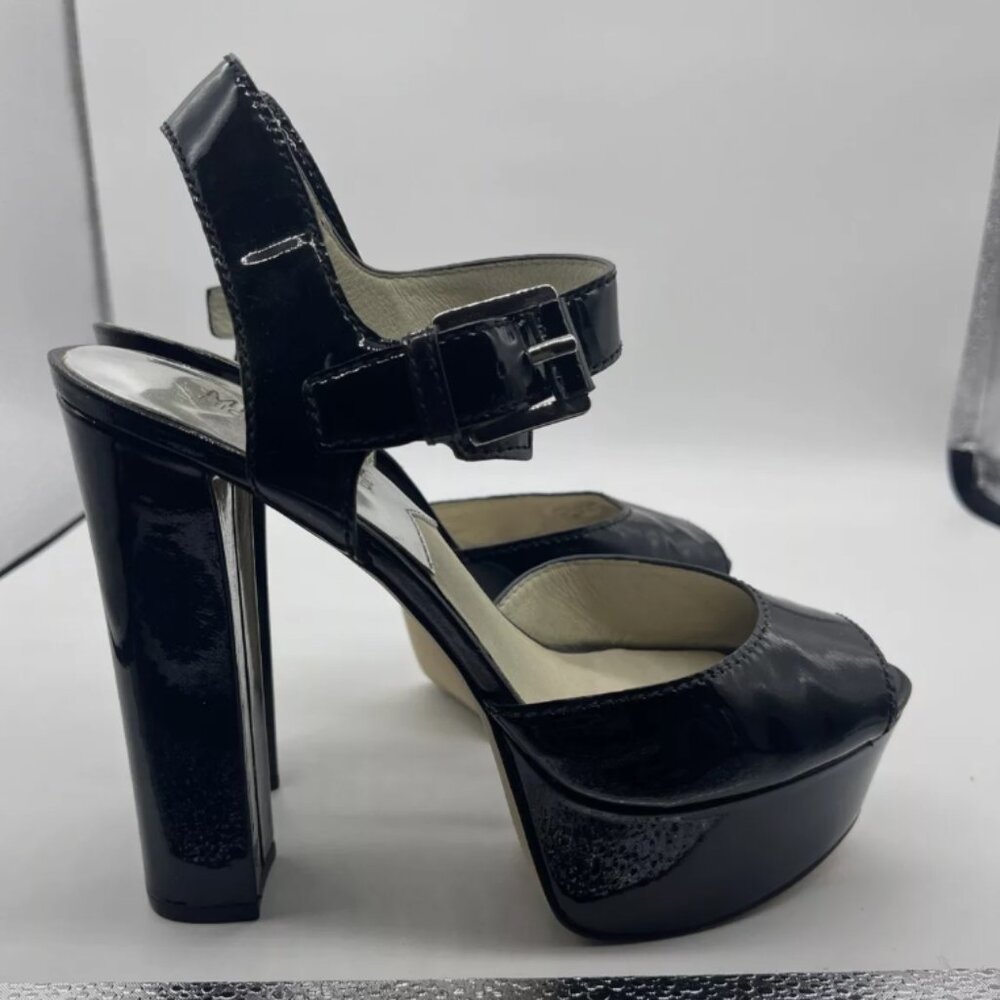 Michael Kors - London Patent Leather Platform Heel Sandals - Black Size 9 - NEW